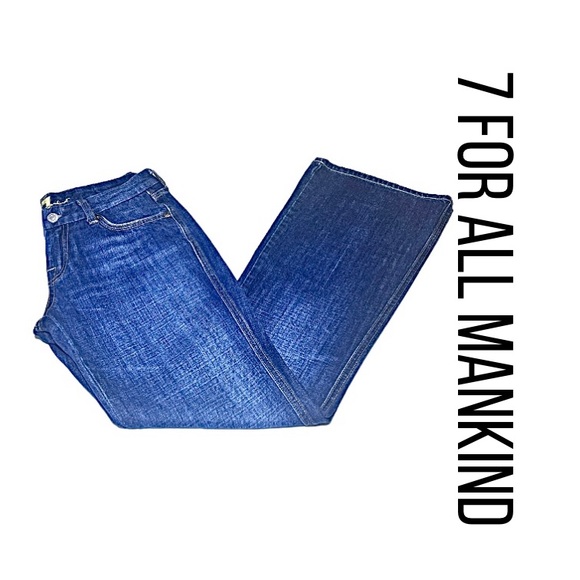 7 For All Mankind Denim - 7 For All Mankind Med/Dark Wash A-Pocket Flared Bootcut Jeans Womens Size 28 EUC